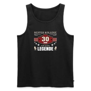 Bester Kollege 30 Jahre Jubiläum - Männer Premium Bio Tank Top - Schwarz - Vorne - Michal (187cm)