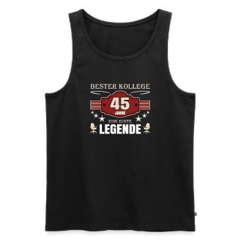 Bester Kollege 45 Jahre Jubiläum - Männer Premium Bio Tank Top - Schwarz - Vorne - Michal (187cm)