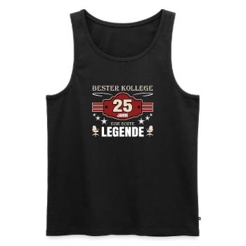 Bester Kollege 25 Jahre Jubiläum - Männer Premium Bio Tank Top - Schwarz - Vorne - Michal (187cm)