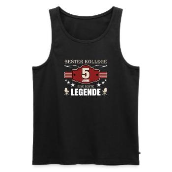 Bester Kollege 5 Jahre Jubiläum - Männer Premium Bio Tank Top - Schwarz - Vorne - Michal (187cm)