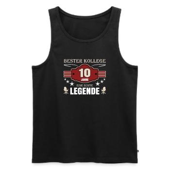Bester Kollege 10 Jahre Jubiläum - Männer Premium Bio Tank Top - Schwarz - Vorne - Michal (187cm)