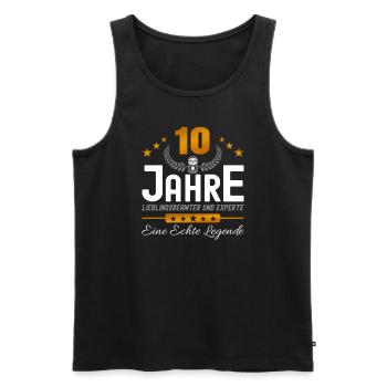 Beamter 10 Jahre Jubiläum - Männer Premium Bio Tank Top - Schwarz - Vorne - Michal (187cm)