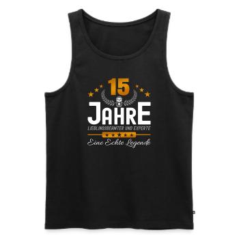 Beamter 15 Jahre Jubiläum - Männer Premium Bio Tank Top - Schwarz - Vorne - Michal (187cm)