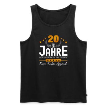 Beamter 20 Jahre Jubiläum - Männer Premium Bio Tank Top - Schwarz - Vorne - Michal (187cm)