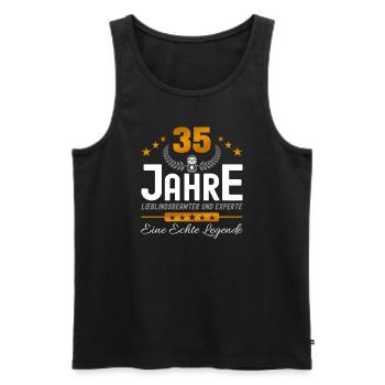 Beamter 35 Jahre Jubiläum - Männer Premium Bio Tank Top - Schwarz - Vorne - Michal (187cm)