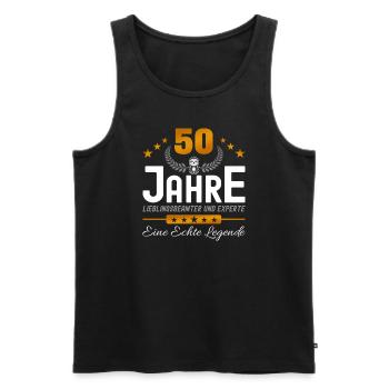 Beamter 50 Jahre Jubiläum - Männer Premium Bio Tank Top - Schwarz - Vorne - Michal (187cm)