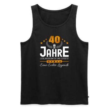 Beamter 40 Jahre Jubiläum - Männer Premium Bio Tank Top - Schwarz - Vorne - Michal (187cm)