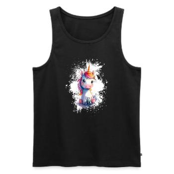 Bébé licorne - Débardeur bio Premium Homme - noir - Devant - Michal (187cm)