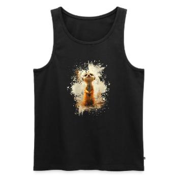 Meerkats and Cute Animals - Men's Premium Organic Tank Top - black - Front - AI Model Male 178 light (178cm)