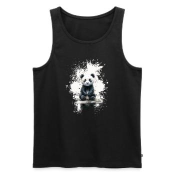 Pandabär - Männer Premium Bio Tank Top - Schwarz - Vorne - Michal (187cm)