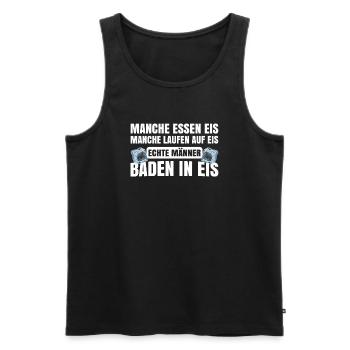 Echte Männer Baden In Eis - Männer Premium Bio Tank Top - Schwarz - Vorne - Michal (187cm)
