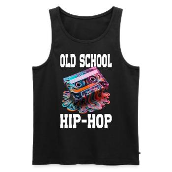 Old School Hip Hop Retro Melting Cassette - Débardeur bio Premium Homme - noir - Devant - AI Model Male 178 light (178cm)