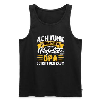 Majesty Grandpa Birthday Grandfather - Men's Premium Organic Tank Top - black - Front - Michal (187cm)
