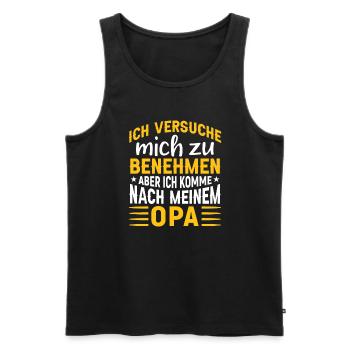Ich komme Nach Meinem Opa Witziges Kinder Sprüche - Männer Premium Bio Tank Top - Schwarz - Vorne - AI Model Male 178 light (178cm)