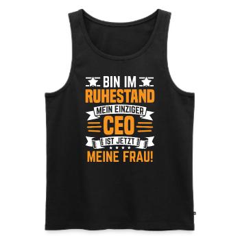 Retirement Funny Pension Pensioner Pension - Men's Premium Organic Tank Top - black - Front - AI Model Male 178 light (178cm)