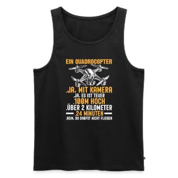 Drone Pilot Gift Flying Quadcopter Pilot - Men's Premium Organic Tank Top - black - Front - AI Model Male 178 light (178cm)