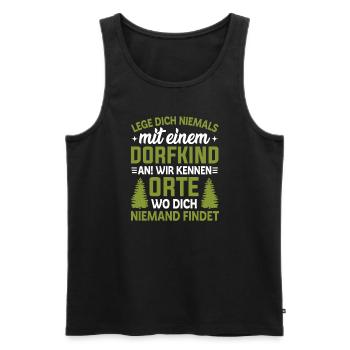 Dorfkinder Orte Bauernhof Dorfkind - Männer Premium Bio Tank Top - Schwarz - Vorne - Michal (187cm)
