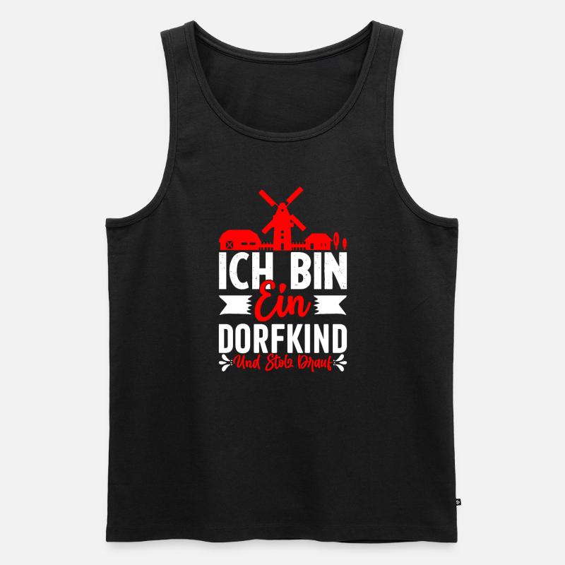 Dorfkind Stolz Drauf - Männer Premium Bio Tank Top - Schwarz