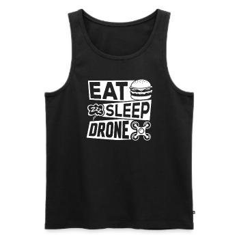 Eat Sleep Drohne - Männer Premium Bio Tank Top - Schwarz - Vorne - AI Model Male 178 light (178cm)