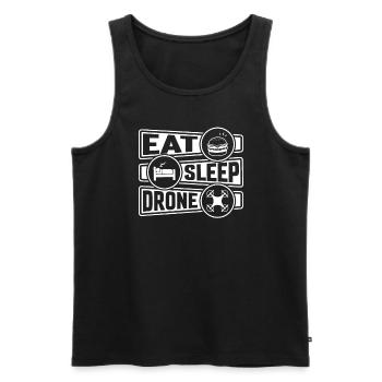 Drone Pilot Gift Drones T Shirt - Men's Premium Organic Tank Top - black - Front - AI Model Male 178 light (178cm)