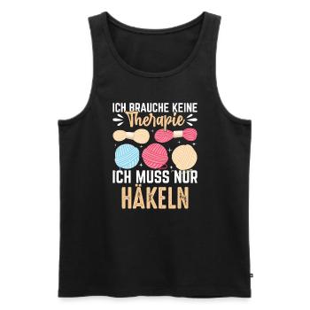 Therapy Gift I Just Need to Crochet - Men's Premium Organic Tank Top - black - Front - AI Model Male 178 light (178cm)