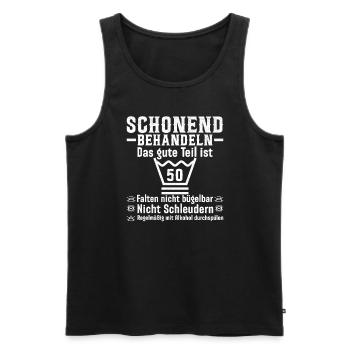 50th Birthday 50th Anniversary Gift - Men's Premium Organic Tank Top - black - Front - Michal (187cm)