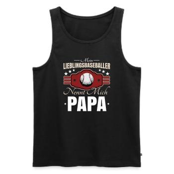 Baseball Papa - Männer Premium Bio Tank Top - Schwarz - Vorne - Michal (187cm)