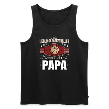Basketball Papa - Männer Premium Bio Tank Top - Schwarz - Vorne - AI Model Male 178 light (178cm)