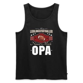 Football Opa - Männer Premium Bio Tank Top - Schwarz - Vorne - AI Model Male 178 light (178cm)