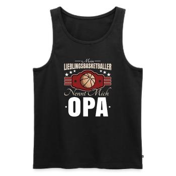 Basketball Opa - Männer Premium Bio Tank Top - Schwarz - Vorne - AI Model Male 178 light (178cm)