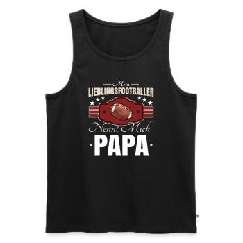 Football Papa - Männer Premium Bio Tank Top - Schwarz - Vorne - AI Model Male 178 light (178cm)