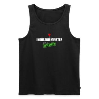 Industriemeister Bestanden - Männer Premium Bio Tank Top - Schwarz - Vorne - Michal (187cm)