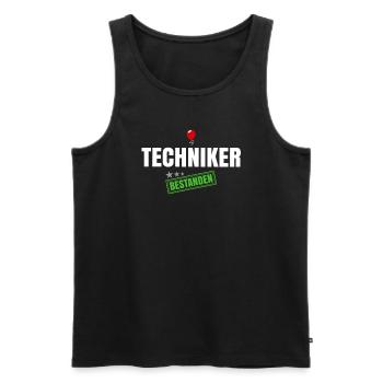 Techniker Bestanden - Männer Premium Bio Tank Top - Schwarz - Vorne - Michal (187cm)
