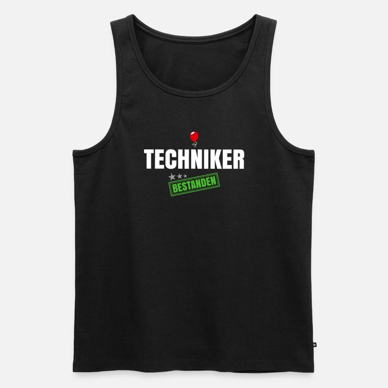Techniker Bestanden - Männer Premium Bio Tank Top - Schwarz