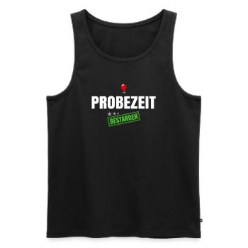 Probezeit Bestanden - Männer Premium Bio Tank Top - Schwarz - Vorne - Michal (187cm)