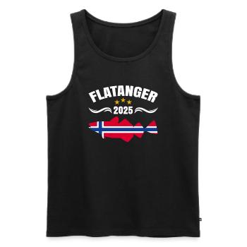 Norwegen Angeln 2025 Flatanger - Männer Premium Bio Tank Top - Schwarz - Vorne - AI Model Male 178 light (178cm)