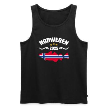 Norwegen Angeltour 2025 - Männer Premium Bio Tank Top - Schwarz - Vorne - Michal (187cm)
