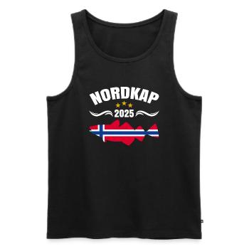Norwegen Angeltour 2025 Nordkap - Männer Premium Bio Tank Top - Schwarz - Vorne - Michal (187cm)