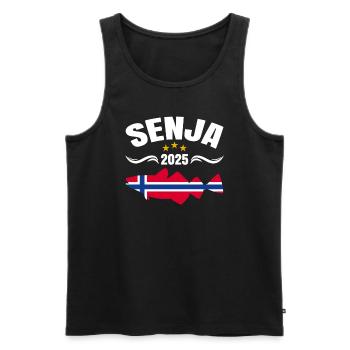 Senja Norwegen Angeltour 2025 - Männer Premium Bio Tank Top - Schwarz - Vorne - Michal (187cm)