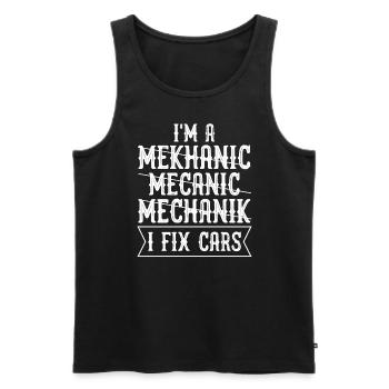 Mechaniker Mechanic - Men's Premium Organic Tank Top - black - Front - AI Model Male 178 light (178cm)