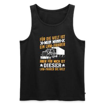 Chauffeur de camion Trucker Saying - Débardeur bio Premium Homme - noir - Devant - Michal (187cm)