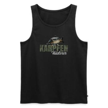 Karpfen Flüsterer - Männer Premium Bio Tank Top - Schwarz - Vorne - Michal (187cm)