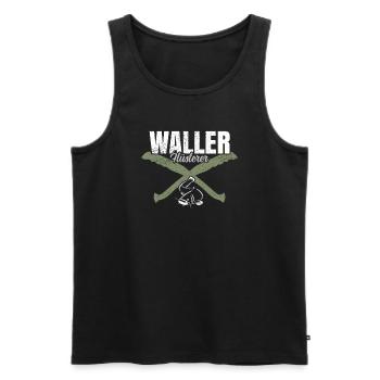 Waller Angeln - Männer Premium Bio Tank Top - Schwarz - Vorne - AI Model Male 178 light (178cm)