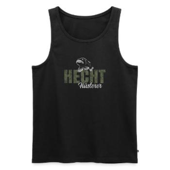 Hecht Angeln - Männer Premium Bio Tank Top - Schwarz - Vorne - Michal (187cm)