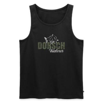 Dorsch Flüsterer - Männer Premium Bio Tank Top - Schwarz - Vorne - Michal (187cm)