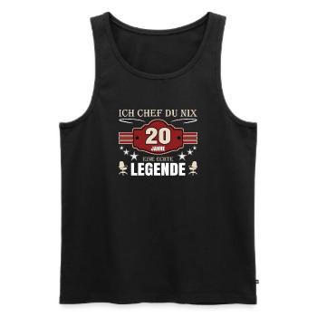 20 Jahre Jubiläum Chef - Männer Premium Bio Tank Top - Schwarz - Vorne - Michal (187cm)