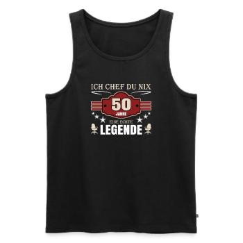 50 Jahre Jubiläum Chef - Männer Premium Bio Tank Top - Schwarz - Vorne - Michal (187cm)