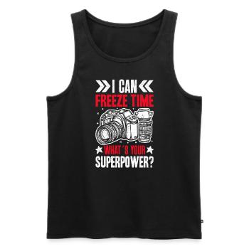 I am a photographer - Men's Premium Organic Tank Top - black - Front - Michal (187cm)