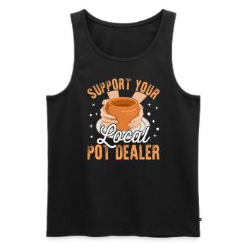 Pot Dealer - Männer Premium Bio Tank Top - Schwarz - Vorne - AI Model Male 178 light (178cm)