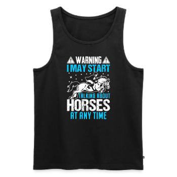 Could talk about horses - Men's Premium Organic Tank Top - black - Front - Michal (187cm)